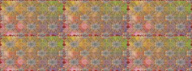 Raster illüstrasyonu. Kahverengi ve bej renklerde. Çiçek buketleriyle klasik tarzda kusursuz desen.