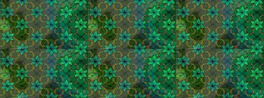 Küçük çiçekteki sevimli çiçek deseni. Yeşil ve mavi renkte çiçekler.