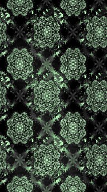 Çiçek ve yapraklı karalama şeklinde Raster çiçek deseni. Yumuşak, bahar çiçekleri siyah renklerde. Raster illüstrasyonu.