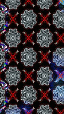 Çiçeksel fantezi tasarımı ve parlak bir arka plan çizimi. Renkli Bahar Teması eskiz kalıbı. Düz Çiçek Elementleri Tasarımı.