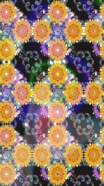 Çiçekli karalama şeklinde Raster çiçek deseni. Nazikçe, güzel çiçek arkaplanı. Sarı renkte çiçekler.