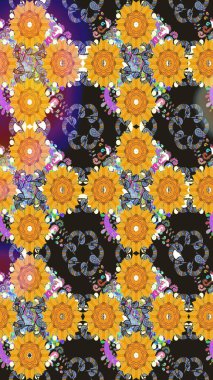 Raster güzel bir çiçek deseni çizmiş. Bahar mevsimi. Tatil havası. Nazik romantik baskı. Sarı renkte çiçekler.