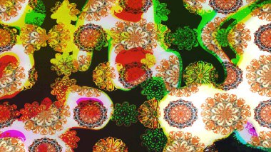 Renkli çizim kalıbı. Çiçek arkaplan. Çiçek duvar kâğıdı. Raster illüstrasyonu. Gri renkli şirin tekstil.