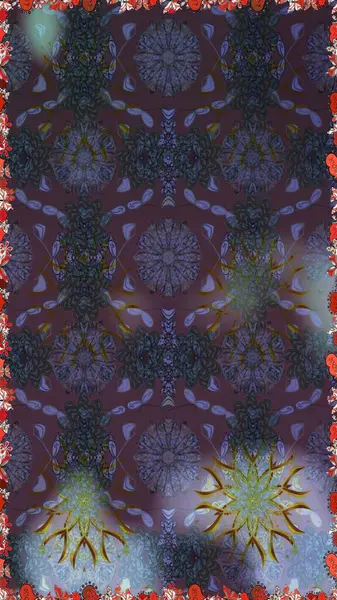 Renkli Yaz Temalı Kusursuz Arkaplan. Düz Çiçek Elementleri Tasarımı. Raster Illustrasyon 'da moda olmayan çiçek deseni. Güzel kumaş deseni.