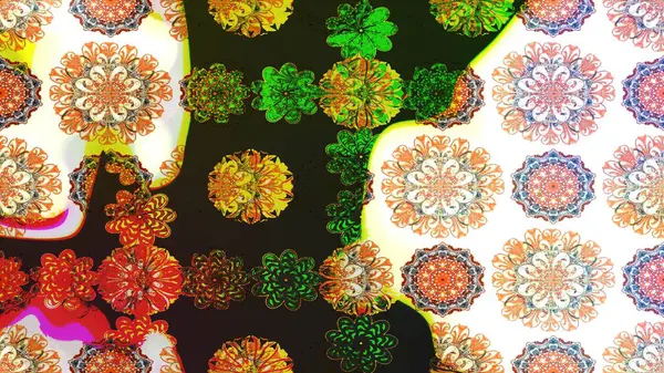 Gri renkli çiçekler. Raster illüstrasyonunda çiçek deseni çizimi.