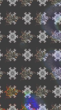 Raster illüstrasyonundaki çiçek desenli çizim. Gri renkli çiçekler.