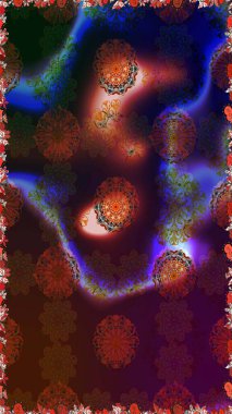 Çiçek süsü ile kusursuz desen. Kahverengi ve gri renkli çiçekler. Raster illüstrasyonu.