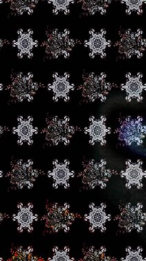 El çizimi çiçekli soyut çizim kalıbı. Raster illüstrasyonu. Siyah renkte çiçekler.