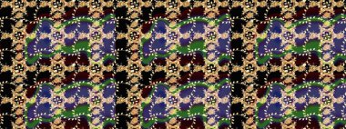 Renkli Bahar Teması eskiz kalıbı. Düz Çiçek Elementleri Tasarımı. Sevimli çiçek raster deseni. Siyah renkte çiçekler.