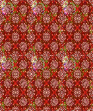 Şirin çiçek elementleri. Kırmızı ve kahverengi renkte çiçekler. Raster illüstrasyonu. Kusursuz..