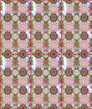 Küçük çiçekteki sevimli çiçek deseni. Raster illüstrasyonu. Tarafsız ve yeşil renkte çiçekler.