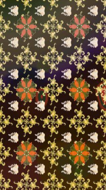 Tekstil, kumaş, kapaklar, duvar kağıtları, baskı, naylon, koleksiyon defteri, örgü, dekupaj için güzel bir eskiz. Millefleur 'lar. Küçük kahverengi çiçekli oldukça eski bir besin torbası deseni..