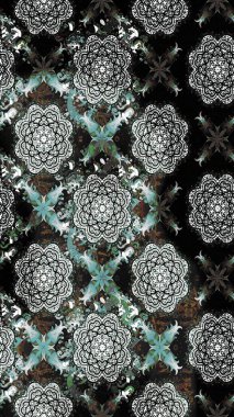 Çiçekli karalama şeklinde Raster çiçek deseni. Gri renkte yaz çiçekleri. Raster illüstrasyonu.