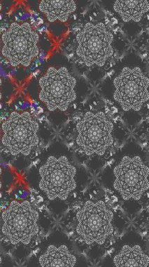 Çiçekli güzel suluboya desen. Raster illüstrasyonu. Gri renklerde.