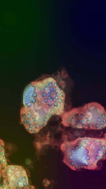 Güzel kumaş deseni. El çizimi. Raster illüstrasyonu. Çiçekler, dallar, otlar ve çiçekler.