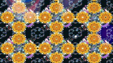 Küçük bir çiçekte eskiz deseni. Güzel kumaş deseni. Raster illüstrasyonu. Güzel çiçek arkaplanı..