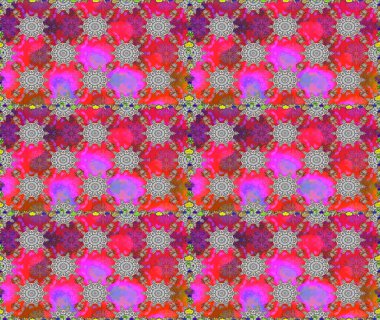 Raster illüstrasyonu. Küçük çiçekli basit, dikişsiz desen. Gri ve kırmızı renkte şirin çiçekler. Moda baskısı, albüm, ambalaj kağıdı, duvar kağıdı için zarif dekoratif süslemeler..