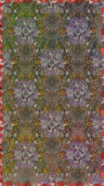 Çiçek kompozisyonu, el boyası, hassas şablon. Üst manzara, yumuşak kahverengi renk. Manzaralı çiçek deseni. Sevgililer günü ve tebrik kartı konsepti için şık bir davet.