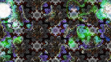 Düz Çiçek Elementleri Tasarımı. Renkli Bahar Teması eskiz kalıbı. Süslü kumaş deseni. Raster illüstrasyonunda çiçek deseni çizimi.