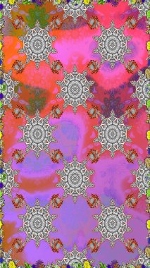 Çiçek deseni. Raster Illustrasyon. Çiçeksiz arka plan. Şatafatlı bahar bahçesi dokusu.