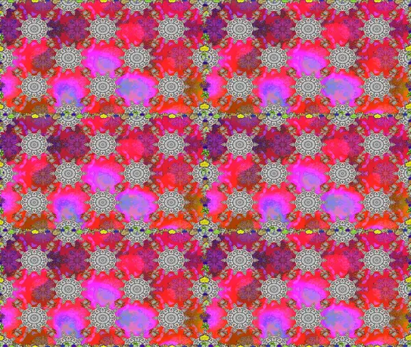 Raster illüstrasyonu. Küçük çiçekli basit, dikişsiz desen. Gri ve kırmızı renkte şirin çiçekler. Moda baskısı, albüm, ambalaj kağıdı, duvar kağıdı için zarif dekoratif süslemeler..