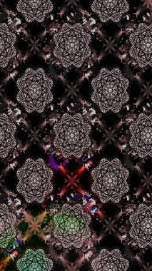 Çiçekli karalama şeklinde Raster çiçek deseni. Yumuşak, bahar çiçekli arka plan. Siyah renkte çiçekler.