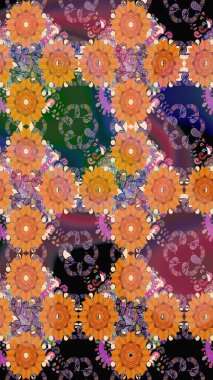 Küçük çaplı çiçeklerdeki basit şirin desenler. Tekstil veya kitap kapakları, imalat, duvar kağıtları, baskı, hediye paketi ve yapıştırma kitabı için çiçek eskizi geçmişi. Raster illüstrasyonu.