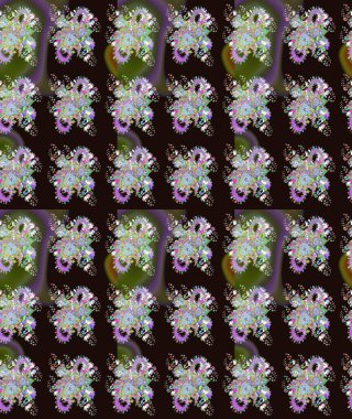 Renkli Bahar Teması eskiz kalıbı. Gri renkli şirin çiçek deseni. Raster Modaya uygun kumaş deseni. Düz Çiçek Elementleri Tasarımı.