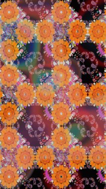 Güzel suluboya yaz çiçekleri deseni..