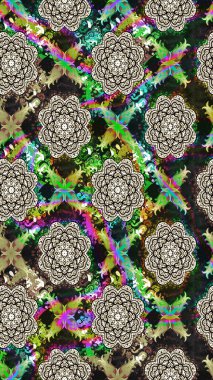 Gri renkli gri papatya deseni. Raster illüstrasyonu. Gri renklerde.