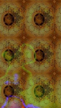 Raster Hip kumaş deseni. Eskiz Vintage Çiçek Deseni.