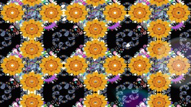 Çiçeğin suluboya çizimlerinin mükemmel deseni. Dekorasyon ve tasarım için güzel bir desen. Moda baskısı. Suluboya desenli çiçek deseni. Ayarlanmış.