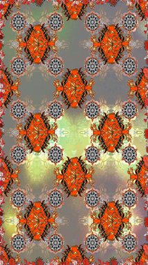 Raster illüstrasyonu. Raster deseni. Gri renklerde bahar çiçekleri. Patlayan çiçekler soyut yerleştirilmiş.