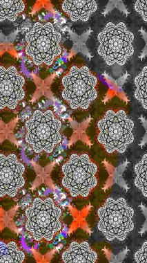 Tomurcukları papatya çiçekleri olan sevimli bir çiçek deseni. Eskiz geçmişi. Raster illüstrasyonu. Kumaş, tekstil, duvar kağıdı baskısı için. Eski usul. Miles Fleur, dandik süs.