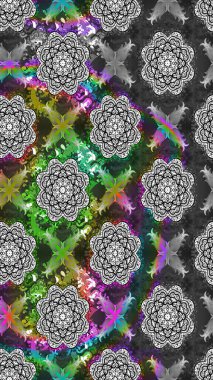 Raster çiçek desenleri çiziyor. Vadinin gri renkli çiçekleri.