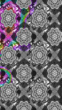 Çiçekler suluboya eskiz deseni. Raster Stili kumaş deseni.