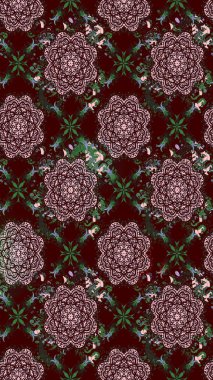 Kahverengi renkte kahverengi papatya deseni. Raster illüstrasyonu. Kahverengi renklerde.