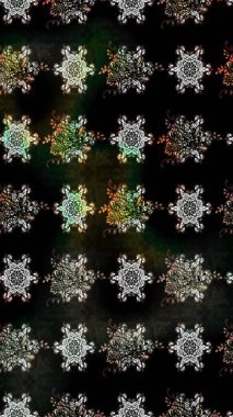 Siyah renkli siyah papatya deseni. Raster illüstrasyonu. Siyah renklerde.