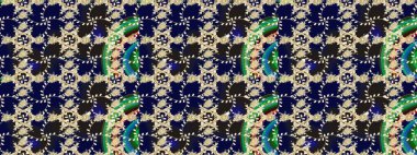 Yumuşak pamuk tasarımı. Yumuşak fayans. Klasik çiçek desenli. Raster 'ın taze dokusu. Paketleme, tekstil, duvar kağıdı için çiçek arkaplanı.