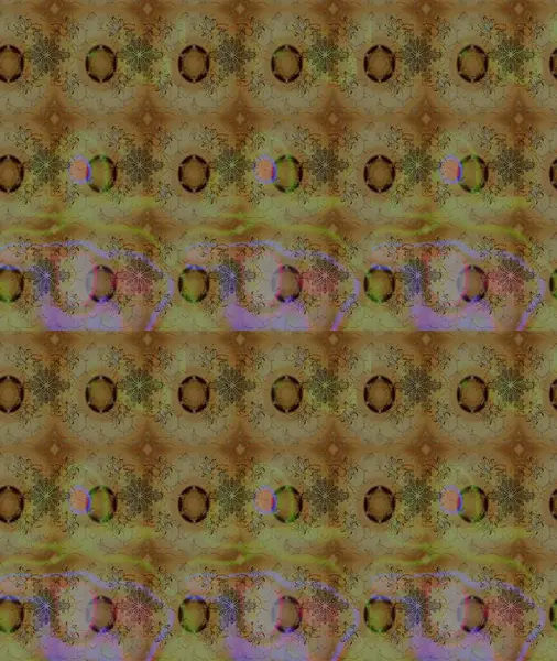 Raster illüstrasyonu. Şirin çiçekli eskiz deseni ve kahverengi renkli yapraklar, suluboya çiçek deseni, duvar kağıdı, kart veya kumaş için fayanslı.