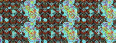 Arkaplan dokusu, duvar kağıdı, mavi renkli çiçek teması. Kabile sanatı boho baskısı, klasik çiçek arkaplanı. Soyut etnik raster çizim kalıbı.