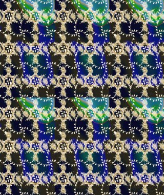 Raster illüstrasyonundaki çiçek desenli çizim. Gri renkli çiçekler. Düz Çiçek Elementleri Tasarımı. Renkli Bahar Teması çizim şablonu.