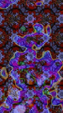 Renkli Bahar Teması eskiz kalıbı. Düz Çiçek Elementleri Tasarımı. Süslü kumaş deseni. Raster illüstrasyonunda çiçek deseni çizimi.