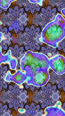 Raster illüstrasyonu. Anti-stres için soyut örnek sayfası. Menekşe renklerinde.