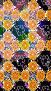 Küçük çiçekteki sevimli çiçek deseni. Sarı renkte çiçekler.