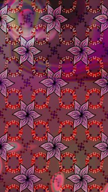 Kusursuz dekoratif arka plan, çiçek mandala. Raster illüstrasyonu. Çiçek. Kahverengi ve mor renklerde.