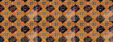 Karalama çiçekleri çizim kalıbı. Raster deseni. Turuncu el çizimi desen. Sanat, çiçekleri canlandırır ve arka planda bırakır.