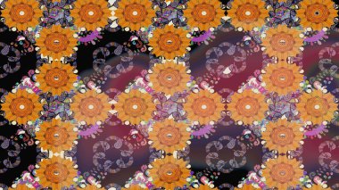 Çiçek kompozisyonu. Küçük çiçekte güzel bir desen var. Çiçek kolajı. - Portakal çiçekleri. Çiçek arkaplan. Raster deseni. Doğa.