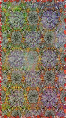 Çiçekleri, deniz kabukları, mandalaları ve suluboya efektleriyle donanma geçmişi. Kusursuz etnik tasarım. Yatak çarşafları, ceket, paket tasarımı, kumaş ve moda kavramları için tekstil baskısı.