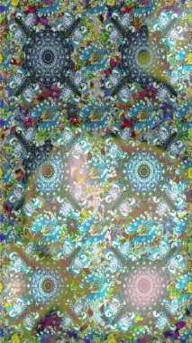 Şirin, zarif çiçekler Raster illüstrasyonu. Tekstil için figür. Davetiye ve kartpostal tasarımı için dekoratif çiçek unsurları. Yapraklı kusursuz desen. Poster veya kapak için arkaplan.